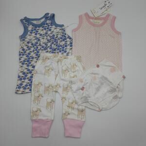 Sapling Bundle of Four Pieces Dress Tank Bloomers Bee Cat Size 3-6 Months
